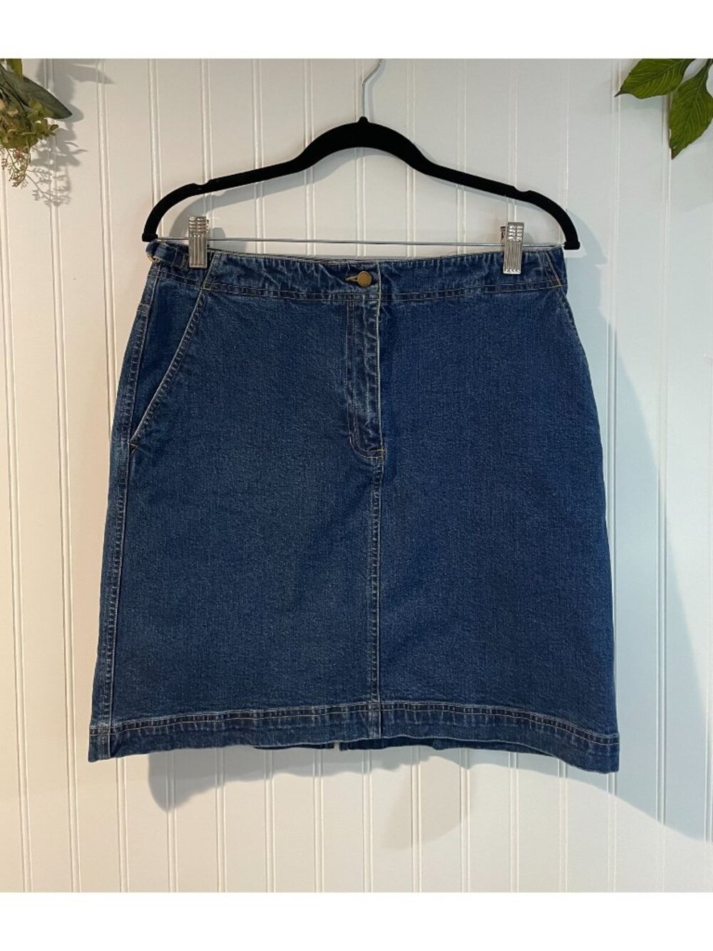 Lauren Jeans Co. Ralph Lauren Denim Skirt Size 8 Blue Cotton Spandex